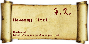 Hevessy Kitti névjegykártya